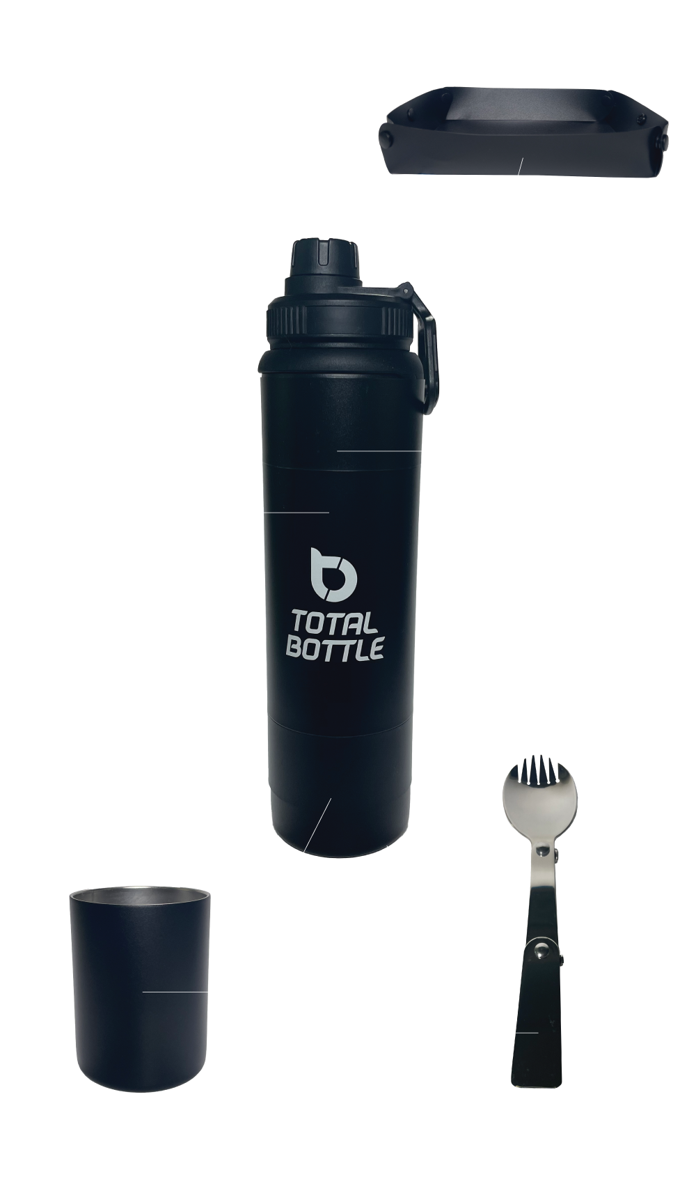 Total Bottle All-in-One Hydration Solution with Cup, Spork, & Plate