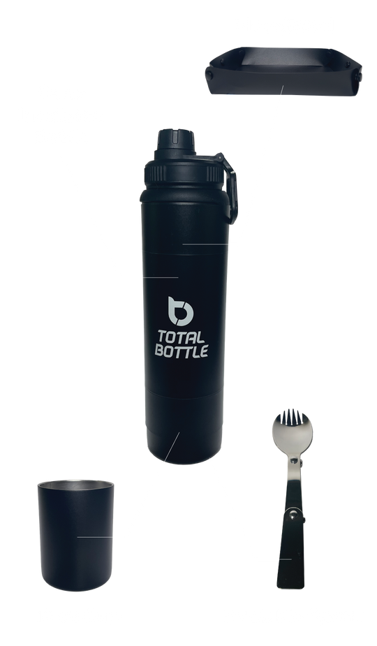 Total Bottle All-in-One Hydration Solution with Cup, Spork, & Plate
