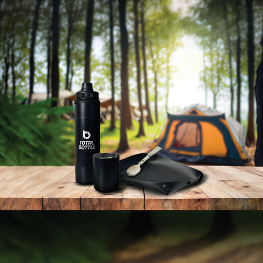 Total Bottle All-in-One Hydration Solution with Cup, Spork, & Plate